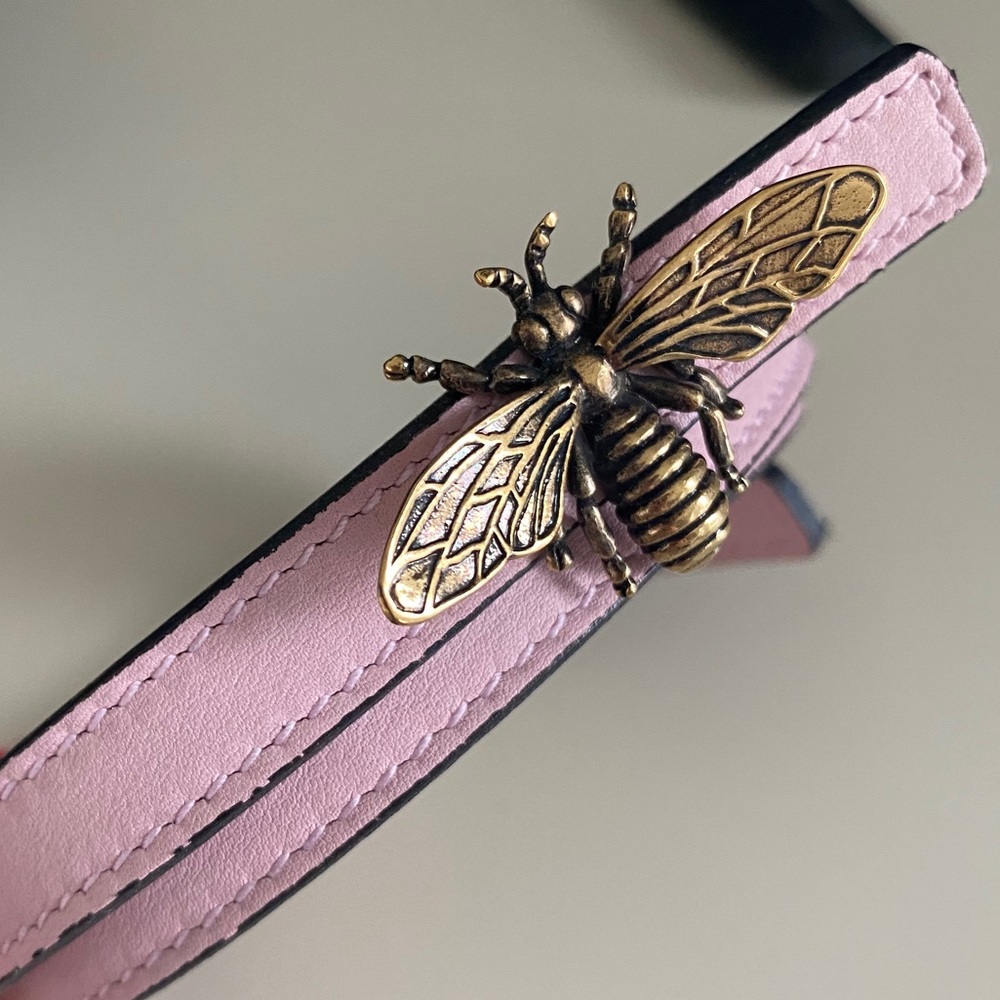 Christian Dior D-Bee Calfskin Leather Belt, Pink